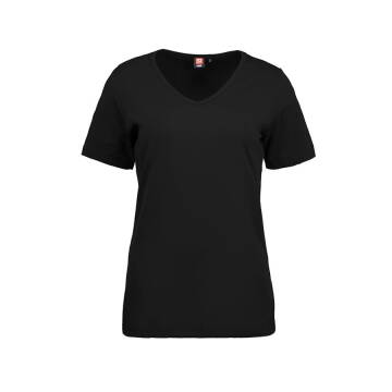 Damska koszulka z interlocku V-Neck — 3